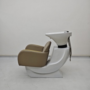 Fauteuil de lavage moderne pour salon, lit de lavage de cheveux avec bassin en céramique, mobilier de studio de beauté en cuir PU - Product Image 6