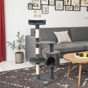 Produit pour <span class=keywords><strong>chat</strong></span> de compagnie Grand moderne en bois gris du sol au plafond Tour pour <span class=keywords><strong>chat</strong></span> à plusieurs niveaux <span class=keywords><strong>Arbre</strong></span> à <span class=keywords><strong>chat</strong></span> en bois - Product Image 3