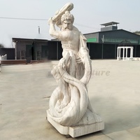 Statue d'Hercule en marbre, statue d'Hercule avec sculpture à la main, statue grecque d'Hercule