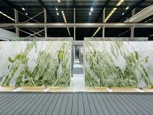 Lastra Lucida in Marmo Verde Snow Mountain, Pietra Naturale Verde e Bianca per Decorazione di Lusso di Pareti, Pavimenti e Piani di Lavoro per Hotel e Ville - Product Image 6