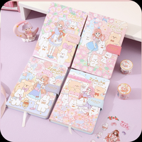 Depai Escuela Primaria estudiante caja de regalo conjunto mano cuenta diario linda chica corazón dibujos animados pluma Bloc de notas cuadernos papelería conjunto