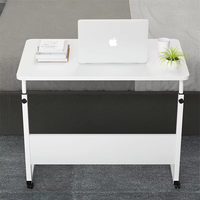 Bureau d'ordinateur portable moderne en acier robuste, réglable en hauteur, pliable, en métal et MDF, pour salon et chambre, surface en PVC facile à nettoyer