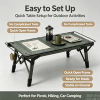 Table IGT, table de camping pliable en aluminium réglable en hauteur, légère, pour pique-nique en plein air