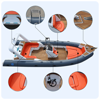 Haohai Cabine Cruiser Pedal Patrol Bateau à rames gonflable Nouveau Aéroglisseur Canoë Barche Rigide Gonflable Ponton Rigide pour la croisière