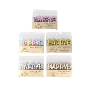 Velas de Feliz Cumpleaños Doradas, Plateadas, Rosas y Coloridas con Letras para Decoración de Pasteles en Fiestas de Cumpleaños - Product Image 5