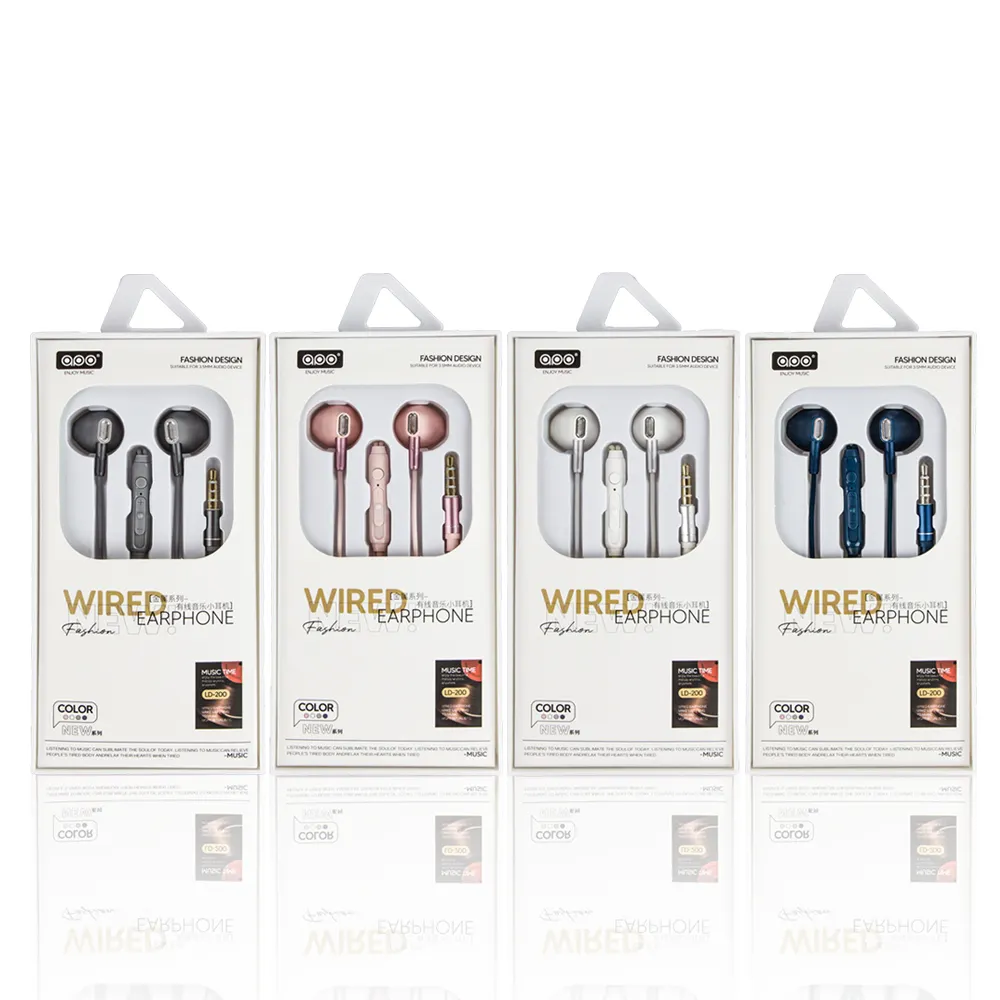 LD-200 headphone In-Ear Bass tinggi 3.5 MM, earbud dengan Mic untuk Iph 5 6 7 8 Huawe Samsun