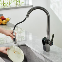 Robinet de lavabo thermostatique en laiton de qualité, à montage sur comptoir, avec douchette extractible, design moderne, eau chaude/froide