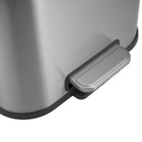Poubelle à pédale rectangulaire à fermeture en douceur 5L seau de stockage en acier inoxydable pour déchets ménagers