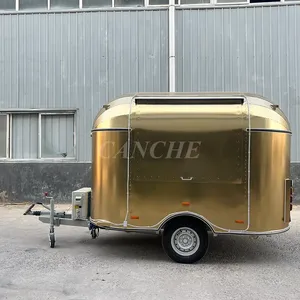 รถขายอาหารเคลื่อนที่สแตนเลสแบบกำหนดเองพร้อมครัว ยี่ห้อ EU Hot Sale รุ่น Coffee Bagel Food Cart - Product Image 2