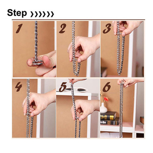 Guinzaglio per Cani in Acciaio Inox Resistente, Catena Cubana di Lusso 35-80cm con Sgancio Rapido e Motivo Stampato - Product Image 6