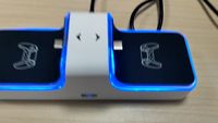 Honcam Manette Play Station kontroler game, aksesori kontroler Consol, Dok pengisi daya kulit asli untuk Playstation