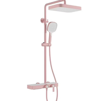 Ensemble de douche thermostatique haut de gamme au design moderne, système de douche en laiton pour salle de bain, mitigeur chaud/froid, robinets de douche roses