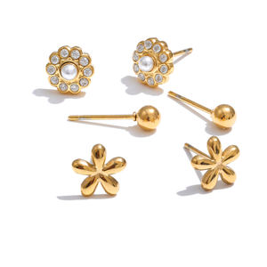 JINYOU-Boucles d'Oreilles Exquises en Acier Inoxydable Plaqué Or pour Bijoux en Zircon Cubique, à la Mode, 1140 - Product Image 1