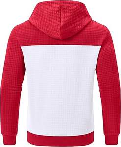 Sweat à capuche matelassé tendance à manches raglan |   Sweat-shirt d'hiver uni doublé en jersey 100% polyester, service OEM sur le devant, personnalisable - Product Image 3