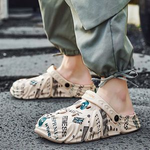 Nouvelles sandales tendance pour hommes, sabots, pantoufles, semelle souple, sandales de plage pour hommes, sabots, impression couleur, respirantes, Zapatillas Hombre - Product Image 3