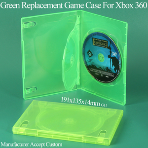 Boîtier de jeu de remplacement vert personnalisé SUNSHING pour Xbox 360, double boîte de rangement pour CD/DVD, boîte de protection en plastique pour jeux vidéo - Product Image 1