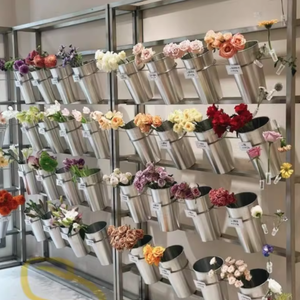 Groothandel Custom Bloem Aluminium Bloem Emmer Display Revival Vaas Voor Bloemenwinkel Gebruikt Voor Bloemenrek Display - Product Image 1