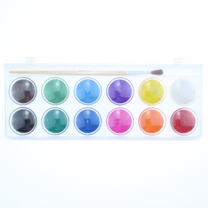 Juego de Pinturas de Acuarela Sólidas de 12 Colores en Oferta, Pasteles Redondos de 2.8 cm en <span class=keywords><strong>Caja</strong></span> de Plástico con Pincel para Lienzo - Product Image 3