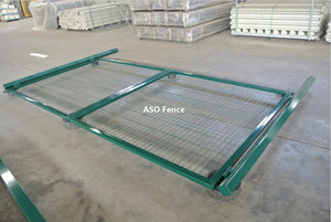 Portail double de jardin <span class=keywords><strong>3D</strong></span> extérieur 55*200mm, galvanisé et peint par poudrage, esthétique <span class=keywords><strong>3D</strong></span>, double porte - Product Image 6