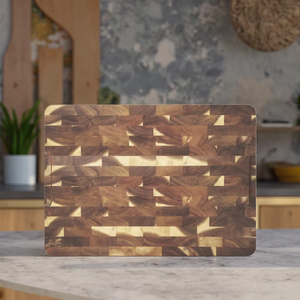 Tabla de cortar de madera de acacia extra grande para comida, carne, cocina, tabla de cortar de madera con ranura para jugo y asas convenientes - Product Image 4