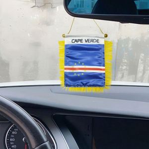 Bandera de Cabo Verde Personalizada, Mini Bandera de Satén para Coche con Borlas Amarillas - Product Image 2