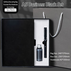 Coffret cadeau de cahier d'affaires en cuir PU soyeux de haute qualité <span class=keywords><strong>stylo</strong></span> plume en papier sans bois avec logo personnalisé - Product Image 4