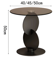 Table basse de luxe en verre et métal pour salon moderne, durable et facile à nettoyer