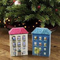 JH Large Sélection Jouet de Noël Maison Forme Fer-blanc Bonbons Chocolat Sucre Boîte Cadeau pour Enfants pour Lait Chewing Gum Pain