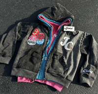 Sweats à capuche épais surdimensionnés avec broderie à trois niveaux, fabricant de vêtements personnalisés Vestes à capuche avec fermeture éclair et délavage à l'acide pour hommes