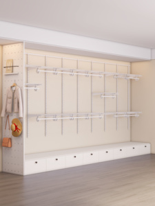 Puerta Corredera Moderna para Armario con Diseño de Panel Plano, Manijas Metálicas, Instalación en Pared, Construcción Duradera de MDF para Dormitorio - Product Image 3