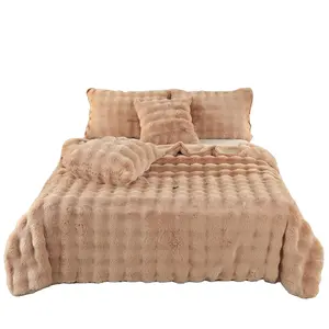 Chinese Leverancier King Size Heavy Fuzzy Fleece Produceert Faux Dierlijke Redelijke Prijs Private-Label Deken