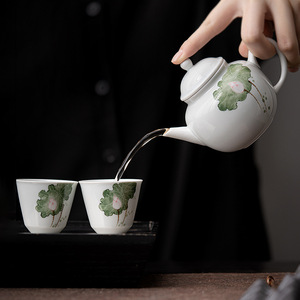 Hand Painted Porcelain <b>Tea</b> <b>Set</b> With Lid Dehua Ceramic Kung Fu <b>Tea</b> <b>Cup</b> For Afternoon <b>Tea</b> - Product Image 1