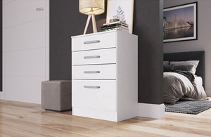 Commode de style moderne Decibel DB-CM1042 BR à 4 tiroirs, en bois durable, pour chambre à coucher, en panneaux de particules, couleur blanche - Product Image 5