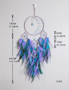 Conjunto de atrapasueños con forma colorida de sueño, forma de borla de plumas, decoración colgante de pared de habitación tradicional, decoración Interior del hogar - Product Image 4