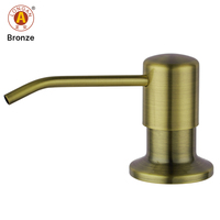 Distributeur de savon liquide en acier inoxydable bronze, flacon pompe rechargeable, distributeur de détergent pour évier de cuisine, lotion pour le lavage des mains