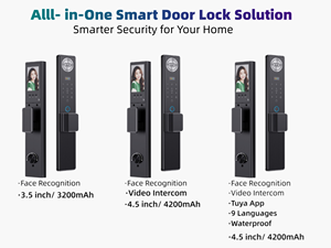 Serrure <span class=keywords><strong>de</strong></span> porte intelligente <span class=keywords><strong>de</strong></span> haute sécurité, couleur noire, pour Airbnb, maison, fabrication en usine, fonctionne avec l'application Wishome pour appartement - Product Image 4