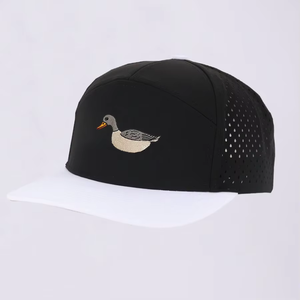 Gorra de Béisbol de 6 Paneles con Bordado de Pato, Negra y Blanca, de Malla, Ajustable, Unisex, Casual, para Adultos - Product Image 4