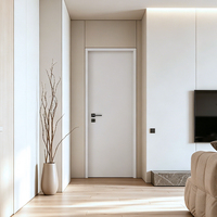 Porte intérieure en bois massif à cadre fin blanc pur, minimaliste, insonorisée, plate, pour chambre à coucher, sur mesure pour maison de style crème