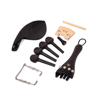4/3 4/4 Violin Accessories Violin Tailpiece Bridge Fine Tuners Ebony Wood String and Chin Rest