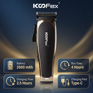 <span class=keywords><strong>Tondeuse</strong></span> à <span class=keywords><strong>cheveux</strong></span> sans fil KooFex Pro KF-6452 à longue autonomie, moteur rotatif haute vitesse 7500 tr/min - Product Image 6