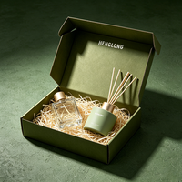 Boîte en papier vert gaufré personnalisée avec logo imprimé, boîte d'expédition pliable pour emballage cadeau de parfum et de soins de la peau