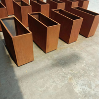 Jardinière carrée géante en métal écologique sur mesure, pot de fleurs extérieur en acier Corten, simple, pour fleurs artificielles, 30L