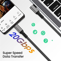 Kabel USB C 3.2 Gen 2 Tipe C ke USB C 20Gbps 4K 60HZ Video VR Kabel Data 5A 100W PD Pengisian Cepat untuk Laptop Macbook Pro iPad