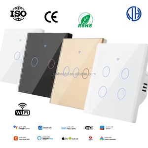 Interruptores de Luz Inteligentes WiFi de Pared, 86*86mm, Estándar Europeo, Táctiles, de Cristal, Eléctricos, Inalámbricos, Tuya, Productos para el Hogar, Sistema de Automatización, <span class=keywords><strong>PC</strong></span> Ignífugo - Product Image 1