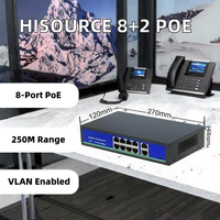 Switch PoE Actif 8+2 10/100 120W DC52V Longue Portée 250M Ethernet