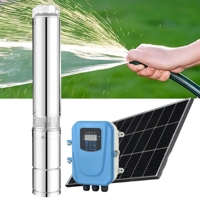 Pompe à eau solaire Difful AC/DC avec contrôleur, 4,5 m³/h, hauteur de refoulement 160 m, 4JC4.5-92-D72/750