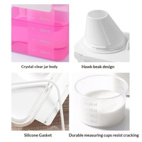 Boîte de rangement pour lessive avec fermeture à clip, conteneur rectangulaire en plastique PP pour lessive liquide, savon en poudre, dosettes