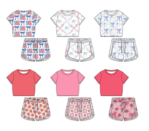 Ropa Infantil Personalizada Estilo Occidental, Conjuntos de Niña para el 4 de Julio, Conjunto de Shorts Coquette con Bandera de Estados Unidos, Ropa para Bebés - Product Image 4