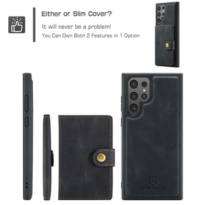 Funda tipo cartera para <span class=keywords><strong>Samsung</strong></span> S25, funda de teléfono con bolsillo para tarjeta desmontable de cuero ultra lujoso para <span class=keywords><strong>Samsung</strong></span> <span class=keywords><strong>Galaxy</strong></span> S25 Plus - Product Image 4