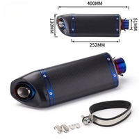 Tuyau d'échappement rond triangulaire incliné, adapté aux modifications de pièces ZX6R,GSX250,Huanglong 600,Ninja 400,Z250R3,CBR